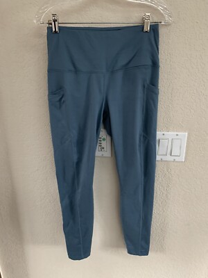 Velocity Womens Athletic Yoga Workout Smoke Blue Pants Size M