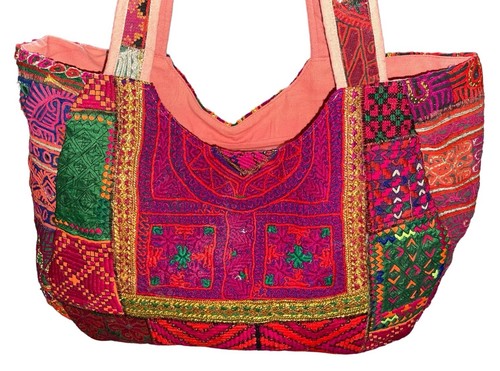 Banjara Ethnic Indian Multicolored Embroidered Handmade Tribal Boho Tote Bag - Picture 2 of 20