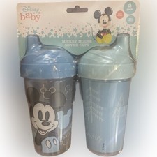 Disney Baby 2 Pk Vintage Blue Mickey Print Sipper Cups 