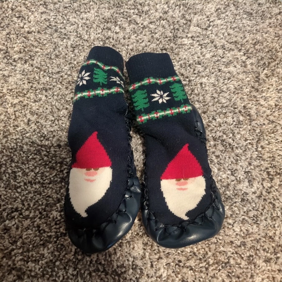 Zapatilla Hanna Andersson Mocasín Infantil Bebé Talla 7-9 Gnomo Santa Azul Foto 3 de 4