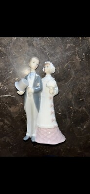 Lladro Porcelain Wedding Day Couple Bride Groom Marriage Retired Figurine 4808