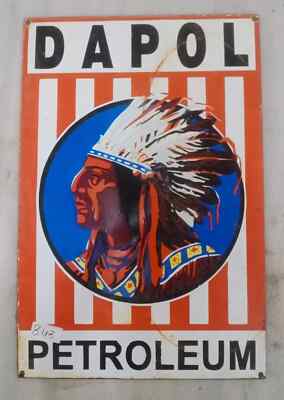 ENAMEL SIGN DAPOL PETROLEUM SIZE 24X16 INCHES SINGLE SIDED.