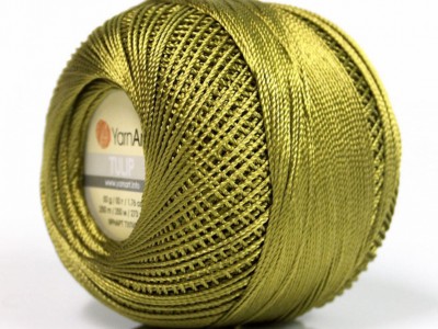 Pickle Green YarnArt Tulip Size 10 Microfiber Thread #52263 50gr Crochet XStitch