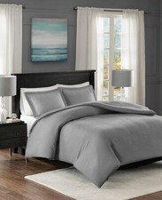 Madison Park Duvet Cover Set 3 Piece Clay Gray Bedding Full Queen New