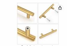 Cabinet drawer pulls gold color 10 pack
