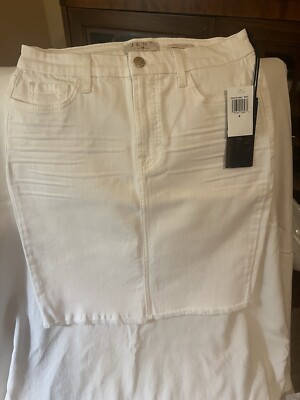 Jen 7 Denim Pencil Skirt With Frayed Hem Size 4