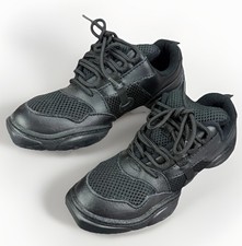 TRIMFOOT JS201 Jazz Sneakers Black Leather Mesh Kids Size 3.5 Dance