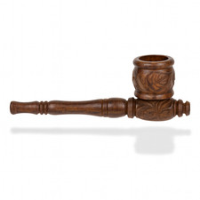 Weedness Holz-Pfeife 10 cm aus Ebenholz handgeschnitzt Tabak Smoking Pipe