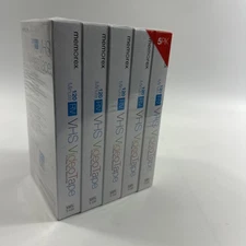 Memorex RV VHS Video Tape 120 Min T-120 5 Pack Blank New Sealed 6HR EP 2HR SP
