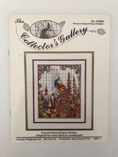 THE COLLECTORS GALLERY Peacock Stained Glass Window Cross Stitch Booklet #CG004