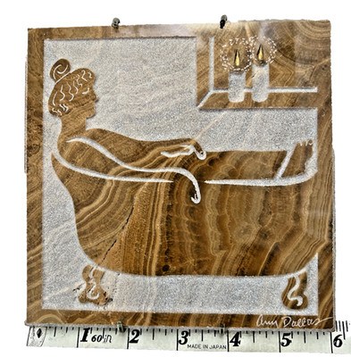 Tile Tempo Marble Stone Tile by Amy Dallas Time out Woman in Bathtub Wall Decor
