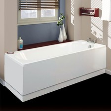 Nuie 1500 x 700mm Waterproof PVC Bath Front & End Panels Gloss White Bathroom