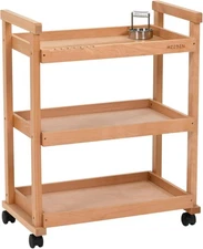 MEEDEN Art Cart Storage Organizer, 3-Tier Rolling Utility Studio Taboret with Ca