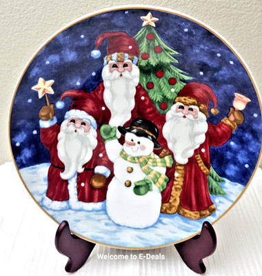 VTG Santa Gang Christmas Decorative Plate 11'' Nantucket Dist. Holiday Decor P1