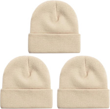 3 Packs Unisex Beanie Hats for Men Women Winter Knit Beanies
