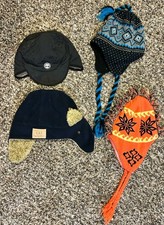 Lot of 4 Boys Earflap and Hockey Hats- WARM! Gap+