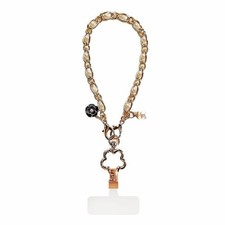 Fancy Pearl Cell Phone Wrist Strap for Women - Elegant Gold Chain Lanyard for...