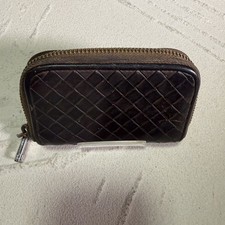 Bottega Veneta coin case coin purse brown intrecciato