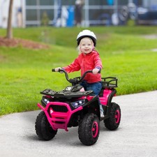 12V Kids ATV, 4 Wheeler with Spring Suspension, Storage, Pink