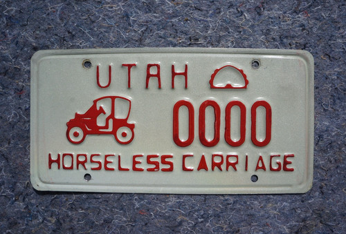 Utah HORSELESS CARRIAGE Sample License Plate