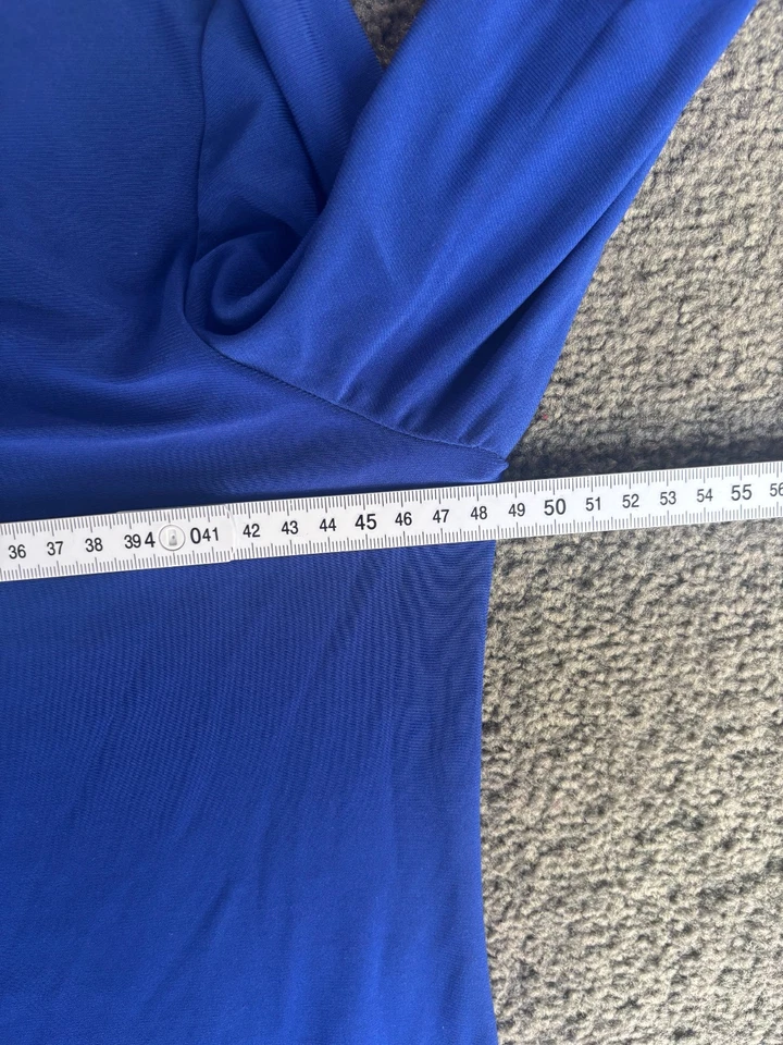 Pullover Coco Bianco para mujer talla mediana azul cuello redondo manga larga Foto 3 de 4