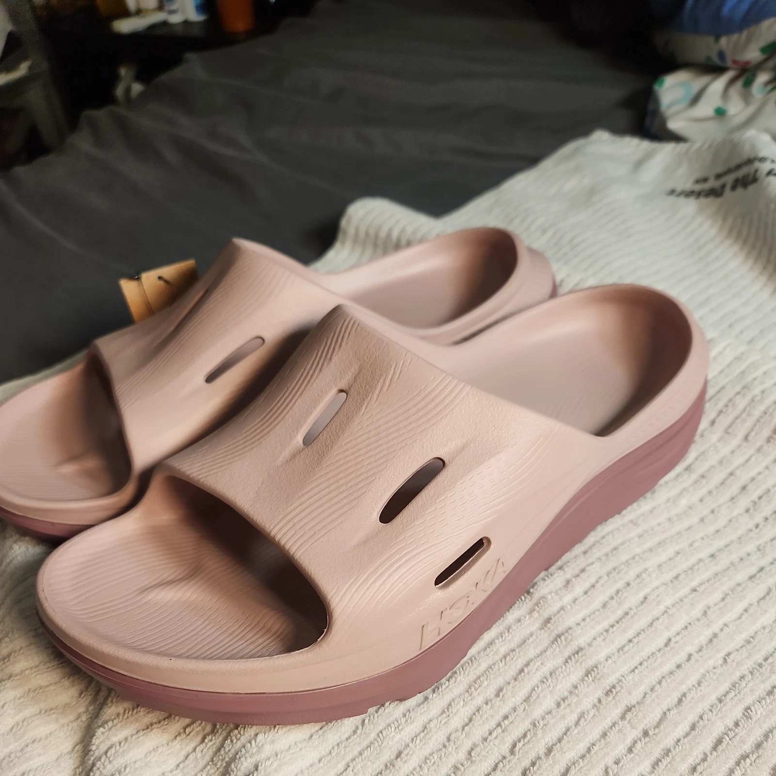 HOKA ONE ONE Ora Recovery Slide 3 Uomo 11 Donna 13 Malva Pallida Nuovo con etichette