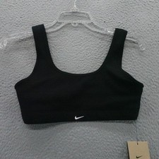 Nike Alate Womens Dri-FIT Ribbed Light Support Sports Bra Small Black NEW
