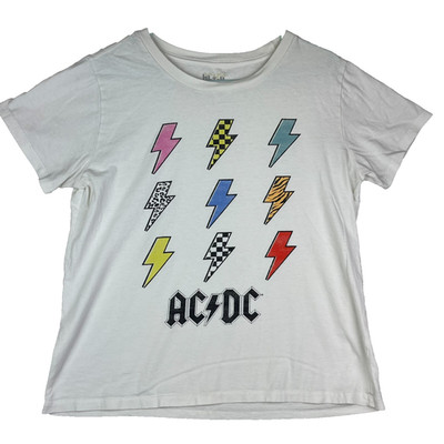 ACDC Band T-Shirt Men's Size Medium Short Sleeve White Rock N Roll