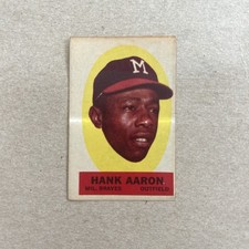1963 Topps Peel Offs Baseball Hank Aaron Milwaukee Braves