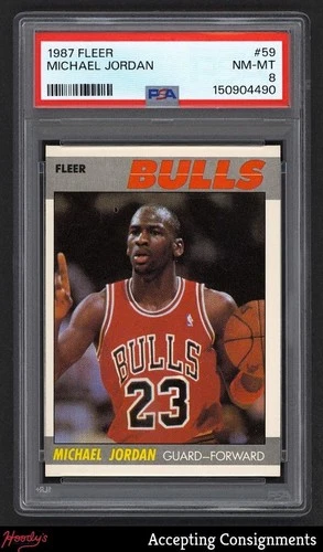 1987-88 Fleer #59 Michael Jordan PSA 8 NM-MT Bulls HOF