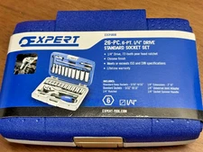 Expert E034818 26-PC. 1/4" Drive Metric Socket Set 6-PT Chrome finish - NEW