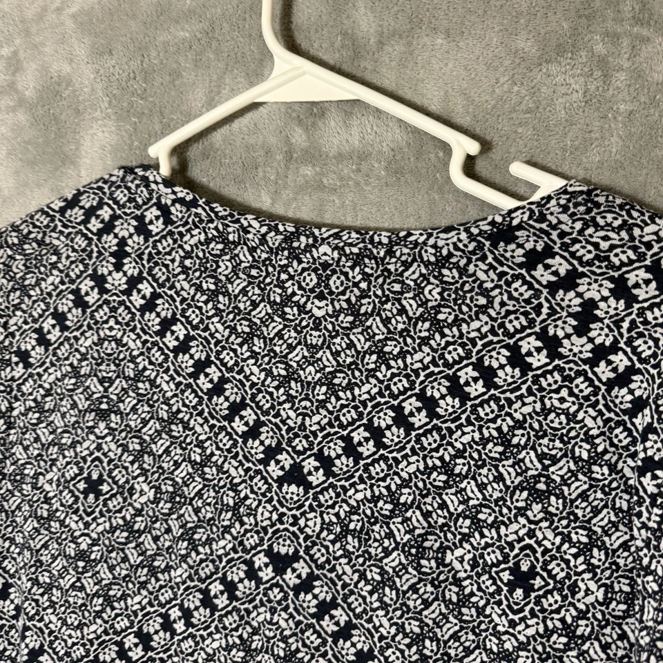 Túnica floral Lucky Brand 3X azul marino boho cachemira manga 3/4 cottagecore Foto 4 de 4