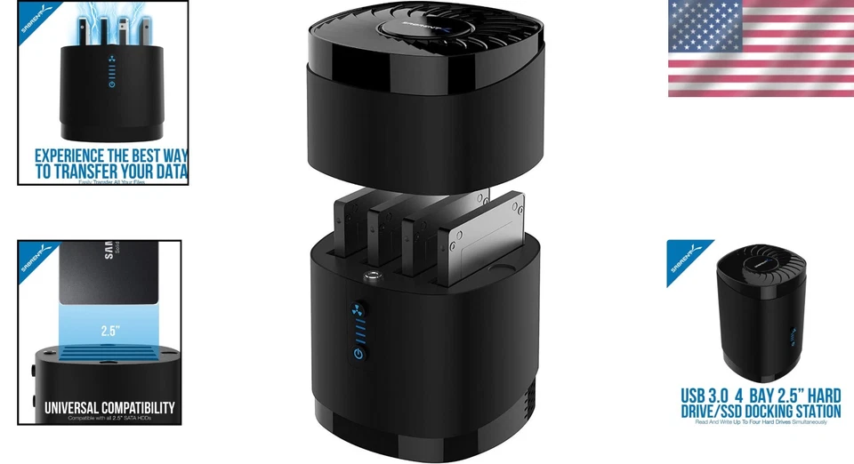 High Capacity 4-Bay USB 3.0 Docking Station, Cooling Fan - Image 2 of 4