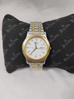 Seiko Watch Men 36mm White Two Tone Daydate Round 7n43-7b19 New Battery