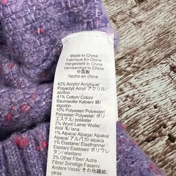 J Crew Lentejuelas Bordado Algodón Bouclé Cárdigan Suéter Cottagecore Talla M Foto 4 de 4