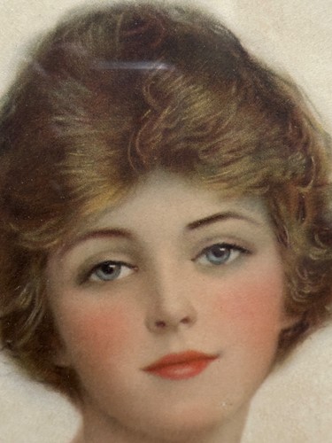 1916 Prudential Girl gerahmt Passepartout Versicherung Co Werbung Kunst Kalender Druck - Bild 7 von 11