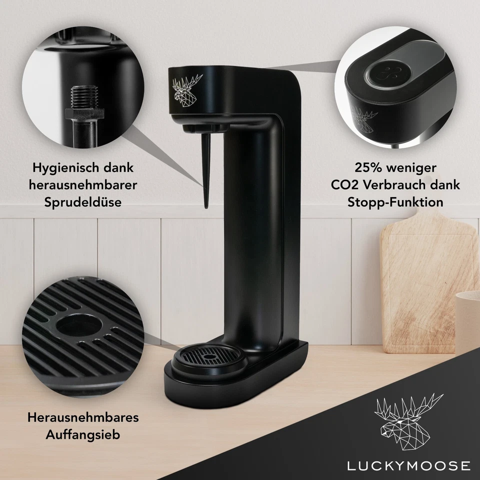 Luckymoose® Infinity Wassersprudler mit 2x 1,25L Edelstahlflaschen - Bild 3 von 4