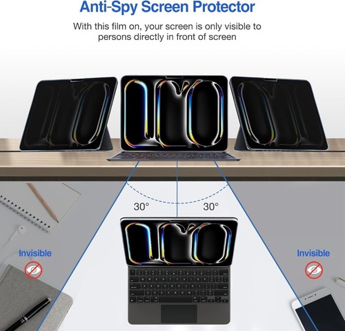 Privacy Screen Protector For Apple iPad 10th Gen Air Pro 13 11 2024 2022 Glass - Picture 10 of 12