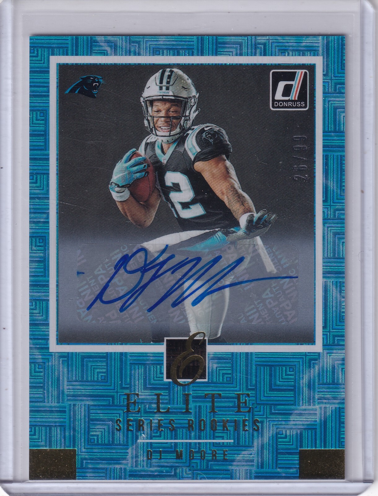 Dj Moore 2018 Panini Donruss Elite Series Rookies Holo Blue Rc Auto (26/99)