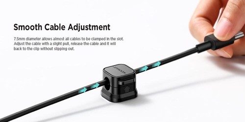 Joyroom Magnetic Cable Clips Cable Smooth Adjustable Cord Holder Under Desk Cabl - Photo 9/28