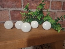 Set of 5 Vntg. White Porcelain Knobs, Drawer Pulls, Hardware, Dresser Knobs,...