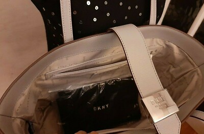 100% Genuine DKNY LYLA Leather TOTE BAG SHOULDER BAG R94A3F67 in