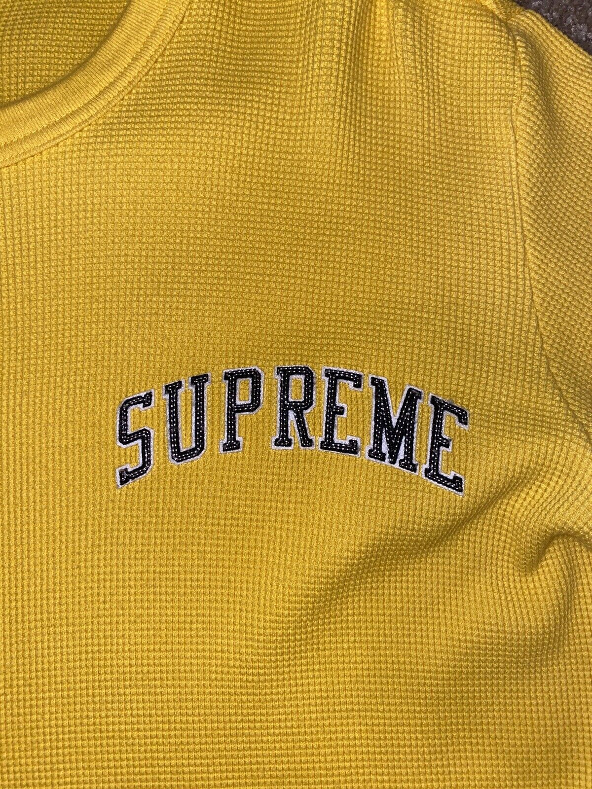 Supreme Arc Logo Long Sleeve L/S Thermal Yellow Large L SS17 Bogo Winter 1  2 3 4