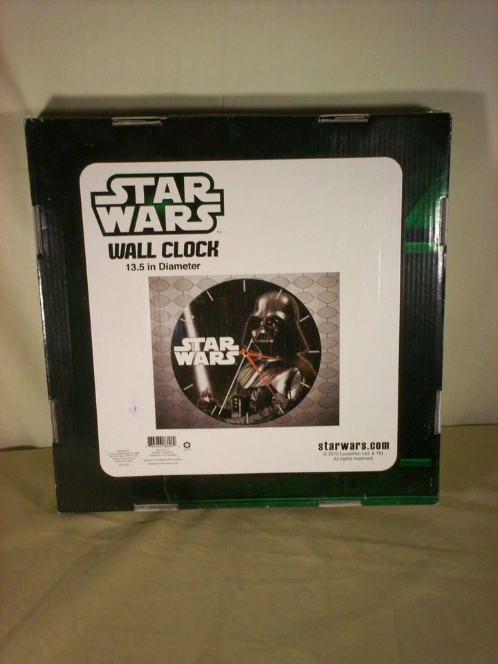 STAR WARS Darth Vader Wall Clock 13.5" Authentic In Box-Man Cave Decor - Image 3 of 4