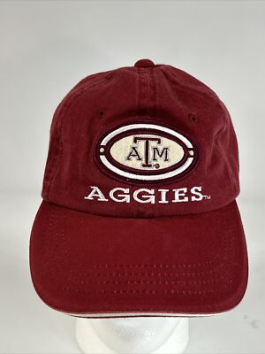 Vintage Texas A&M Aggies Hat Cap Strap Back Red Embroidered Youngan Football 90s