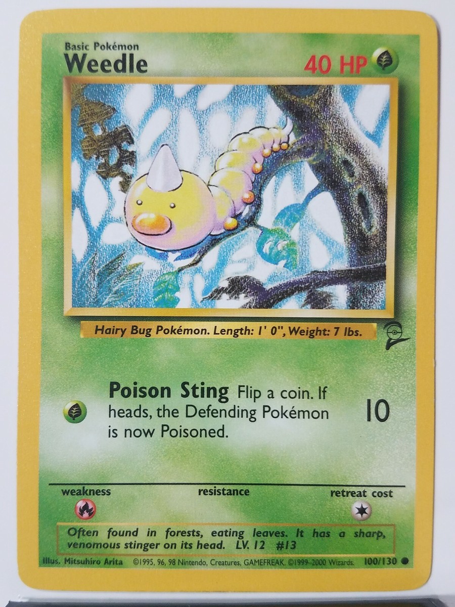 Weedle 100/130 - LP - Base Set 2 Pokemon Card - $2 Combined Shipping