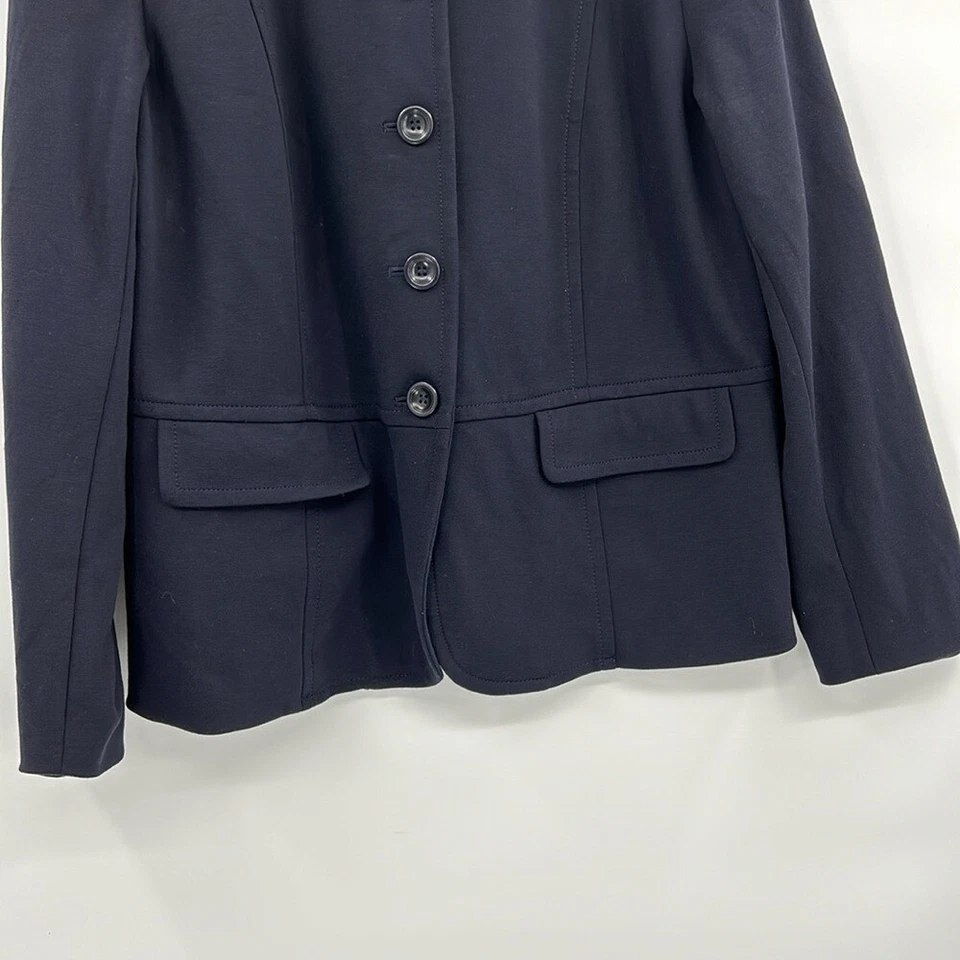 Talbots женщин Luxe вязаный куртка размер 14 темно-синий классический карьера старые деньги - Изображение 3 из 4