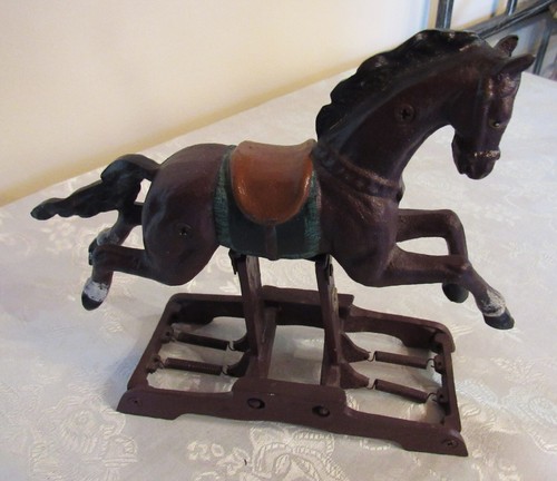 Vintage Gusseisen Sammler Spielzeug Schaukelpferd Figur - Bild 17 von 18