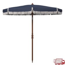 Fringe Beach Patio Umbrella Adjustable Tilt Umbrella Outdoor Shade Metal Frame