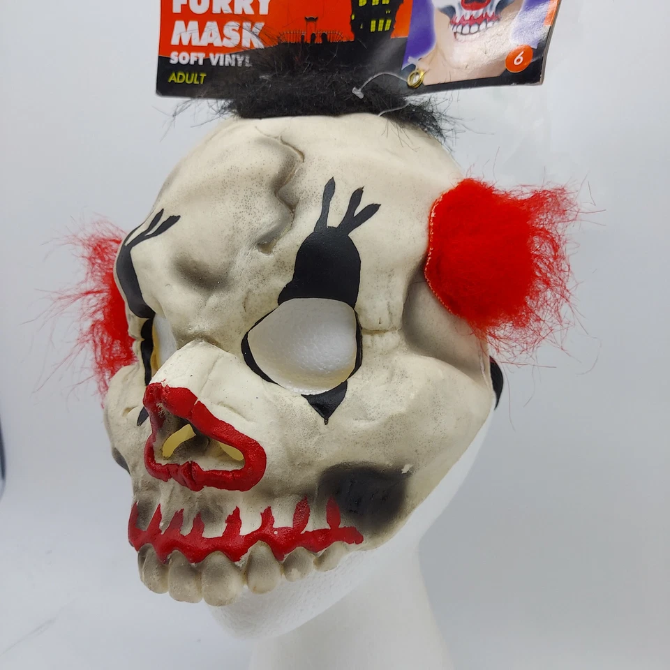 Totalmente Nuevo Totally Ghoul Adulto Peludo Máscara Payaso Mirador Calavera Foto 3 de 4